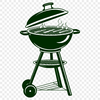 Grill Scene Digital Art A digital illustration of a classic outdoor grill setup.
