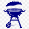 Outdoor Grilling Essentials A detailed illustration of a barbecue grill with utensils and food on a table.
