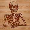 Bony Illustration Illustrated human skeleton with bold lines and minimal details, suitable for digital design projects.