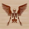 Human Skeleton Illustration in Vector Format A detailed illustration of a human skeleton in a neutral pose, suitable for vector art and design projects.
