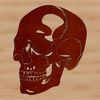A detailed illustration of a skull, suitable for tattoo designs or custom stencils.