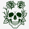 Gothic Decorative Skull SVG Vector An ornate, decorative skull with Gothic architecture-inspired details in a vector format suitable for digital designs.