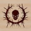 Thorny Skull SVG Design A stylized skull illustration with thorns, suitable for tattoo designs or Halloween decorations.