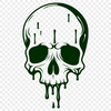 Free Vector Drip Skull Graphic A graphic illustration of a dripping skull with gothic details, suitable for vector designs and cutting machine crafts.