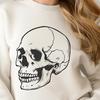 A detailed illustration of a skull, ideal for tattoo designs or as clip art.
