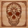 A stylized skull illustration designed as a vector art template for DIY crafting and design projects.