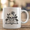 Elegant Skull Graphic A stylized, gothic-themed skull with intricate details, suitable for vector art designs.