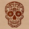 Detailed Skull Graphic Design A detailed graphic representation of a human skull, ideal for tattoo designs or other creative projects.