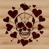 Cute Skull Vector Illustration Free Download A detailed vector illustration of a skull adorned with love hearts.