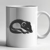 Wildlife Vector Art - Skunk Design A sleeping wild animal with distinctive black and white stripes, depicted in vector format.
