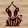 Adorable Skunk Illustration in Vector Format Wild animal illustration of a skunk in vector format for use with cutting machines or digital art software.