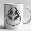 Black and White Skunk Graphic Design A black and white illustration of a skunk in a natural setting, suitable for various design applications.