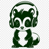 Simple Wild Skunk Illustration A digital illustration of a wild animal, a skunk, depicted in simple lines.