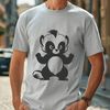 Beautiful Free Skunk Vector Graphic A skunk standing on its hind legs in a natural habitat setting.