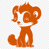 Wild Skunk Illustration in Black Outline A vector illustration of a wild animal skunk in black outline.