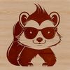 A cartoon skunk wearing sunglasses, depicted in vector art style.