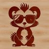 Whimsical Skunk Wearing Shades A skunk wearing sunglasses stands on its hind legs, depicted as a simple vector illustration.