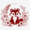Wildlife Illustration in Floral Pattern A skunk illustration in a floral setting, suitable for various design projects.