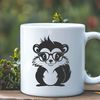 Cute Cartoon Skunk Character A cartoon skunk with glasses on its head, depicted in a simple vector style.