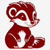 Black and White Striped Animal Vector A vector illustration of a wild skunk with distinctive black and white stripes.