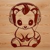 Cartoon Skunk in Headphones Illustration A cartoon-style illustration of a skunk with headphones on its head.