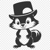 Wild Skunk Character in a Hat A digital illustration of a skunk wearing a hat, suitable for vector art designs.