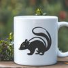 Beautiful Skunk SVG Design Vector A detailed illustration of a skunk, suitable for digital crafting and design projects.