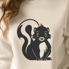 Free Black and White Skunk Vector Art A digital illustration of a wild skunk in black and white vector format.