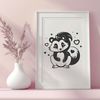 Illustrated skunk with love hearts, designed as a vector graphic.