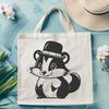 Adorable Skunk in a Fancy Hat A detailed illustration of a skunk wearing a hat, suitable for vector design projects.