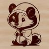 Skunk Profile SVG Design A detailed illustration of a wild skunk in profile, suitable for digital design and crafting.