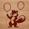 A cute skunk illustration A realistic illustration of a skunk, a wild animal known for its distinctive odor.