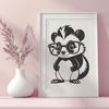 Adorable Cartoon Skunk in Shades A cartoon skunk wearing glasses, depicted in vector form.