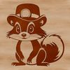Wild Skunk Silhouette with Hat A skunk wearing a hat, depicted in vector format for easy editing and customization.