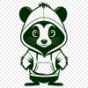 Wildlife Illustration in Striped Pattern A wild animal with a distinctive black and white striped body, shown in vector format.