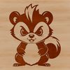 Wild Skunk SVG Design for Cutting Machines An SVG vector graphic design featuring a skunk, suitable for cutting machine projects or custom pyrography designs.