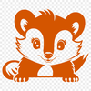 Free SVG Skunk Icon A wild skunk peeking out from behind a rock.