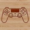 A vector design representation of a standard video game console controller layout.