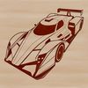 Racing car vector graphic with sleek design.