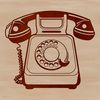 A high-quality digital illustration of a telephone, created using vector graphics technology.