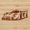 A high-speed racing car with sleek design and bold lines.