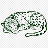 Free Jaguar Clip Art A sleek and powerful big cat in a resting pose, suitable for use in digital designs.