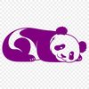 A sleeping panda in a natural habitat, high-quality vector illustration suitable for various designs.