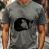 Adorable Possum Silhouette Illustration of a possum in a sleeping position.