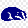 A detailed illustration of a badger in a sleeping posture, suitable for vector design projects.