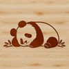Relaxed Panda Illustration A simple line illustration of a panda sitting in a relaxed position.