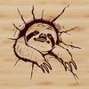 A sloth's head is turned towards the viewer in this vector illustration.
