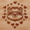 Adorable Sloth with Hearts A sloth with love hearts surrounding its head, created as a vector design for various cutting machines.