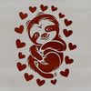Vector Sloth Illustration Free Download An illustration of an animal, a sloth, adorned with love hearts in a vector format.
