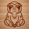 Beautiful forest dweller illustration SVG illustration of a sloth in a forest environment
